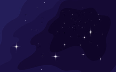 Wall Mural - Vector space background . Cute flat style template with Stars in Outer space