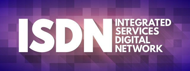 Poster - ISDN - Integrated Services Digital Network acronym, technology concept background