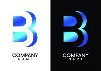 abstract letter B, BB company logo for business vector of the abstract blue color