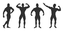 Bodybuilder Vector Silhouette On A White Background.