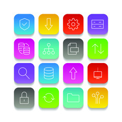 Fototapete - Cloud data and technology set icon template color editable. Cloud data and technology pack symbol vector sign isolated on white background illustration for graphic and web design.