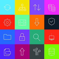 Fototapete - Cloud data and technology set icon template color editable. Cloud data and technology pack symbol vector sign isolated on white background illustration for graphic and web design.