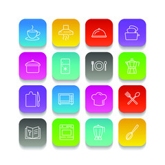 Leinwandbilder - Kitchen set icon template color editable. Kitchen pack warning symbol vector sign isolated on white background illustration for graphic and web design.