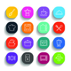 Aufkleber - Kitchen set icon template color editable. Kitchen pack warning symbol vector sign isolated on white background illustration for graphic and web design.