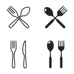 Poster - cutlery icon template color editable. cutlery symbol vector sign isolated on white background illustration for graphic and web design.