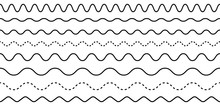 Wave Line Set. Zigzag. Vector