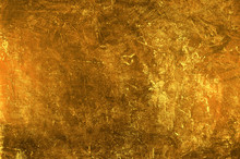 Gold Concrete Texture Close-up. Background For Text Or Design