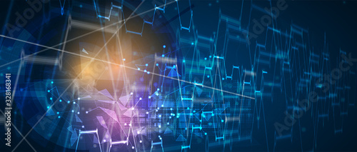 Fotografía Technology data background, idea of global business solution