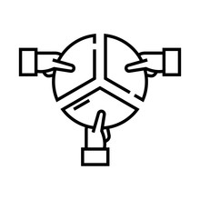 Work Division Line Icon, Concept Sign, Outline Vector Illustration, Linear Symbol.
