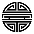 Black chinese happiness and longevity symbol