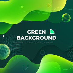 Wall Mural - Liquid color background design. Green Eco Fluid gradient shapes composition. Futuristic design posters. Eps10 vector.