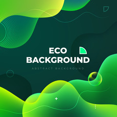 Poster - Liquid color background design. Green Eco Fluid gradient shapes composition. Futuristic design posters. Eps10 vector.