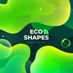 Wall Mural - Liquid color background design. Green Eco Fluid gradient shapes composition. Futuristic design posters. Eps10 vector.