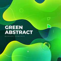 Wall Mural - Liquid color background design. Green Eco Fluid gradient shapes composition. Futuristic design posters. Eps10 vector.