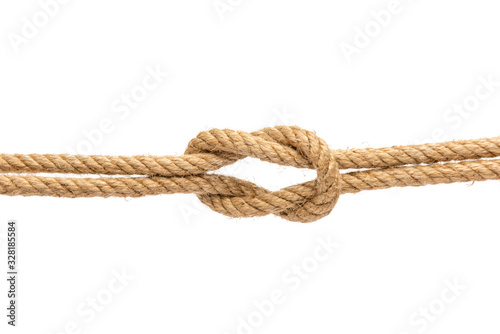 Cuadros en Lienzo Knot of rope isolated on white background