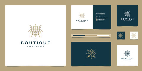 Wall Mural - boutique and elegant floral monogram, elegant business card logo design inspiration