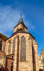 Wall Mural - Ribeauville  Medieval Church on the Alsace Wine Road