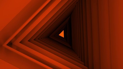 Poster - Computer generated triangle tunnel. Space of the future. Inside a rotating triangular corridor. 3d rendering abstract background.