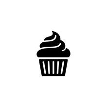 Simple Cupcake Flat Icon Design Vector