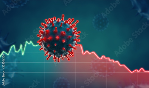 Cuadros en Lienzo Coronavirus economic impact concept image