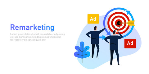 Poster - remarketing retargeting businessman target with ads advertising