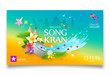 Amazing Songkran festival travel thailand colorful banners design colorful background, vector illustration