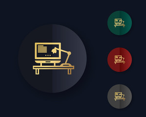 Poster - Office Desk Icon Design. Modern Vector Illustration