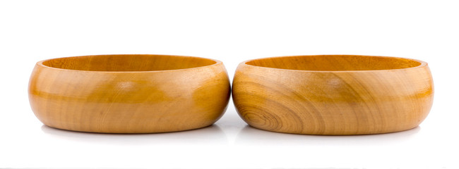 Wall Mural - wooden bowl an isolated on white background