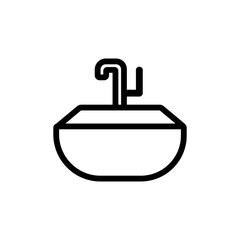 Wall Mural - Sink icon vector. Thin line sign. Isolated contour symbol illustration