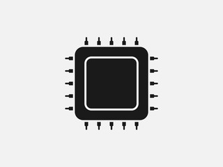 Fototapete - Cpu, processor icon. Vector illustration, flat design.