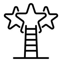 Poster - Ladder to star goals icon. Outline ladder to star goals vector icon for web design isolated on white background