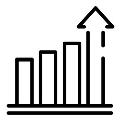 Poster - Finance graph chart icon. Outline finance graph chart vector icon for web design isolated on white background