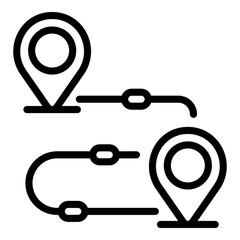 Poster - Goal achievement route icon. Outline goal achievement route vector icon for web design isolated on white background