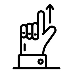 Poster - Goal up finger icon. Outline goal up finger vector icon for web design isolated on white background