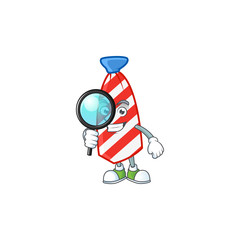 Poster - A famous of one eye USA stripes tie Detective cartoon character design