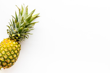  Pineapple - whole fruit - on white background top-down copy space