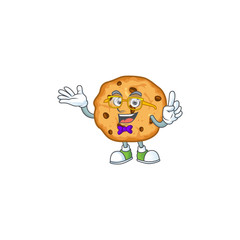 Sticker - The Geek character of chocolate chips cookies mascot design