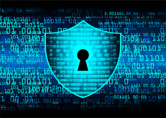 closed padlock on digital background, cyber security
