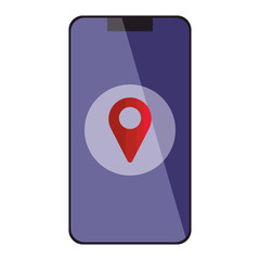 Sticker - Isolated gps mark inside smartphone vector design