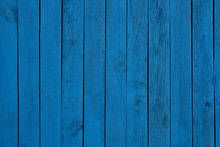 Blue Fence Painted Wooden Plank Panel Background