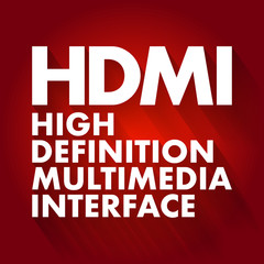 Aufkleber - HDMI - High Definition Multimedia Interface acronym, technology concept background