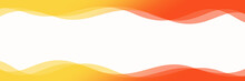 Abstract Orange And Yellow Waves Background Isolated On White, Panoramic Banner Background With Copy Space
