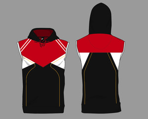 Jersey uniform sports template Hoodie sleeveless vector