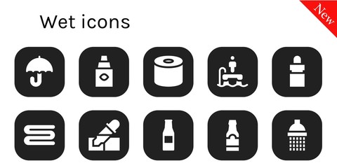 Poster - Modern Simple Set of wet Vector filled Icons