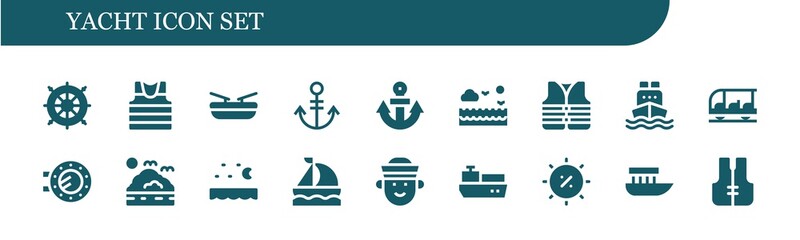 Wall Mural - yacht icon set