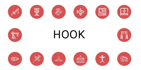 Canvas Print - hook icon set