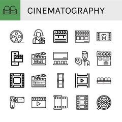 Sticker - cinematography simple icons set