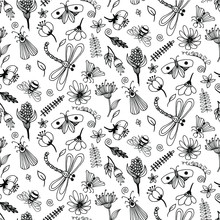 Bugs Doodle Vector Simply Pattern