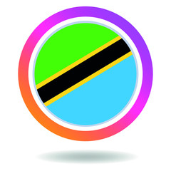 Wall Mural - Flag of tanzania. Round icon for social networks. Ideal for bloggers. Bright design. Vector