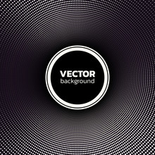 Halftone Dotted Circle Background. Abstract Monochrome Vector Illustration